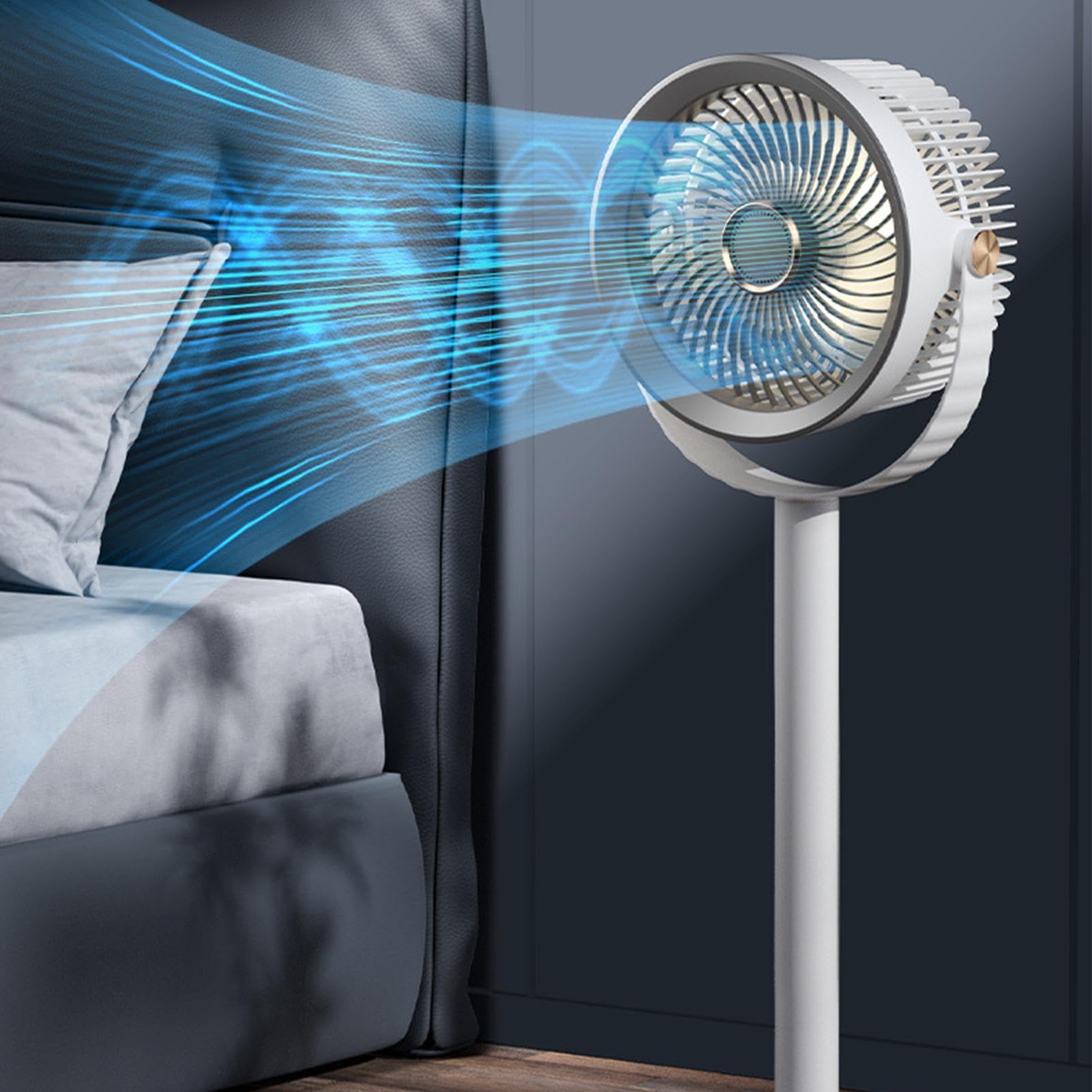 Ventilador vertical Soplador De Verano Silencioso Y Recargable Con 5 | Ventilador de suelo bajo consumo Para Salón, Oficina, Hogar, Cocina, Interior, Exterior Y Camping