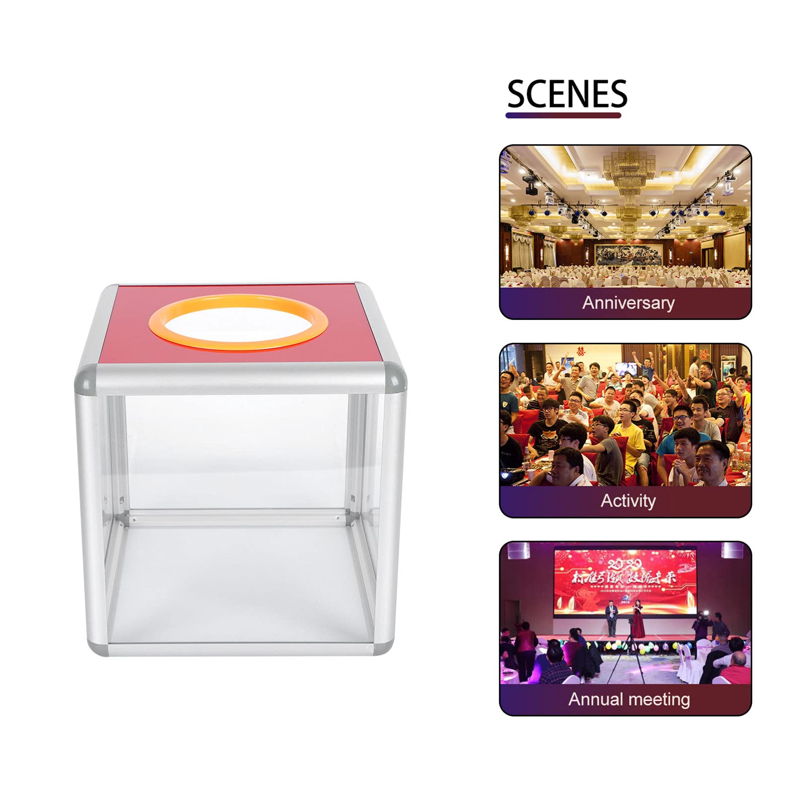 Yardwe 1 x Simple Paper Box Prank Pull Box Raffle Ball Game for Annual Meetings Game Support, Assorted Colours, 20 x 20 cm - Image 2