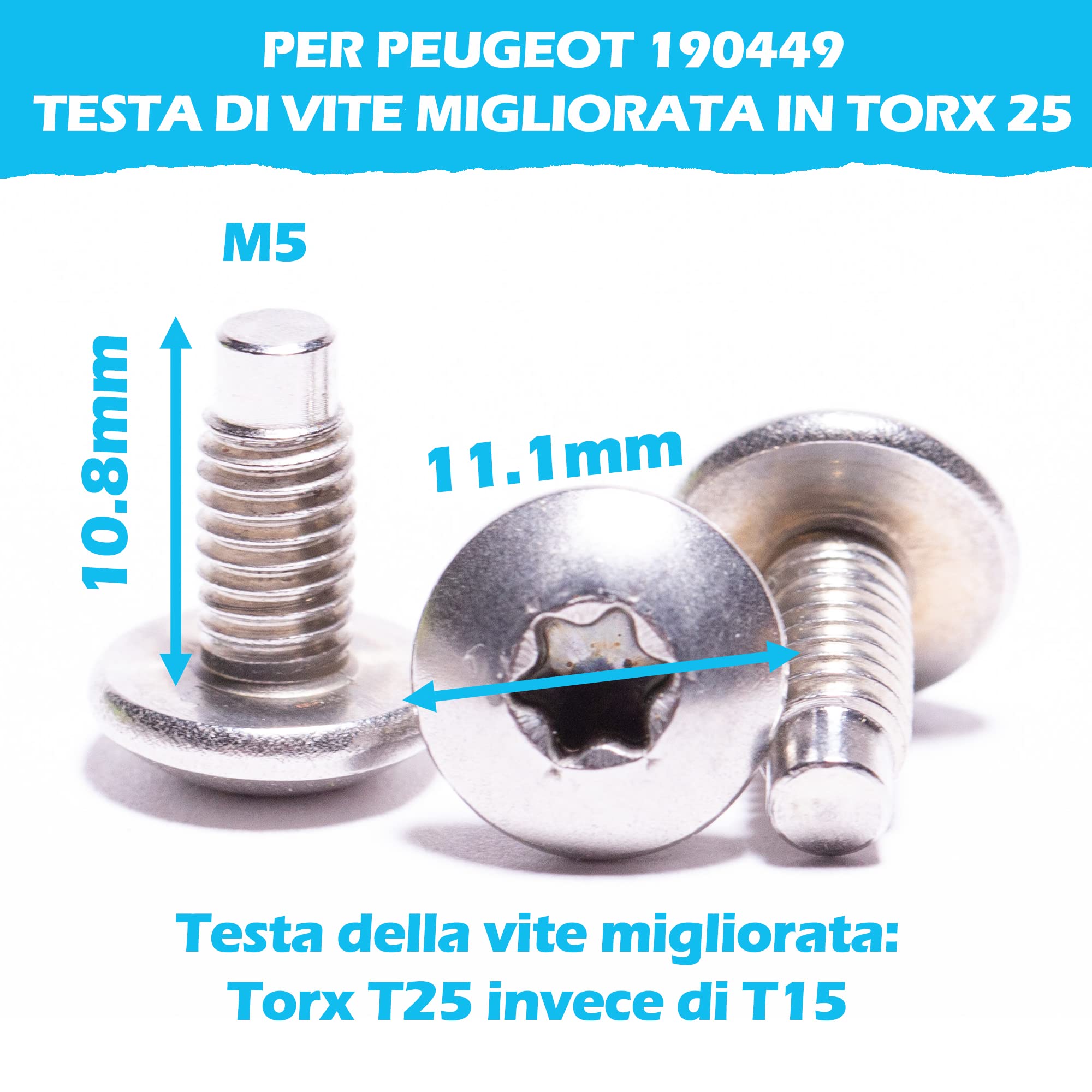 BLUMKRAFT 10x Viti compatibili con Peugeot Citroen DS OEM 190449 VITE INOX per filtro diesel