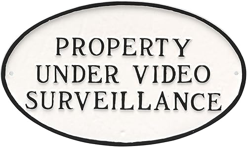 Montague Metal Products Property Under - Placa de declaración de videovigilancia, color blanco con letra negra, 6 x 10 pulgadas