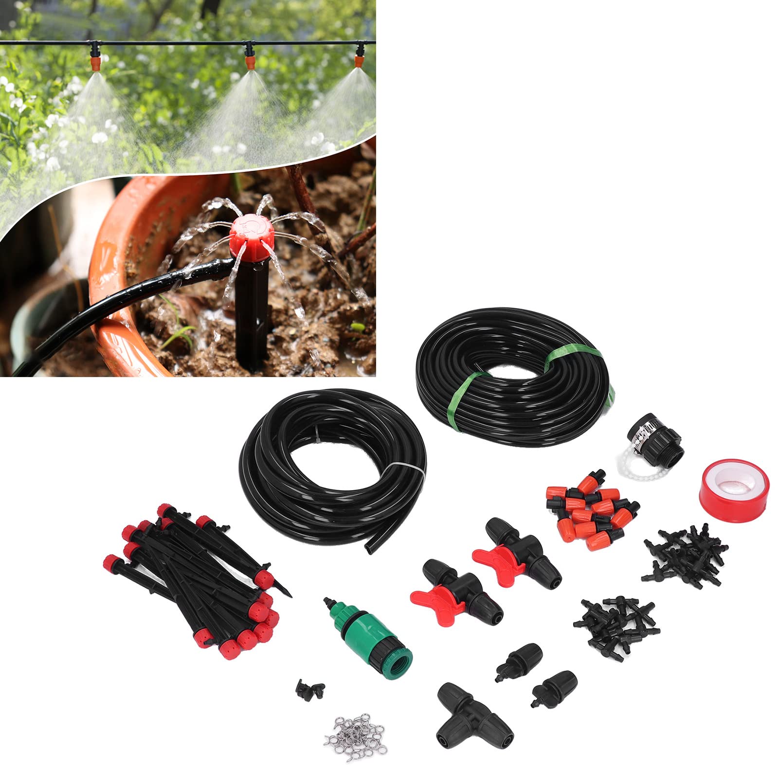 Kit de Riego Goteo, de Riego de Jardín con Tubería de Distribución 8/12 4/7 para Césped