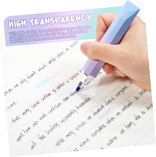 Miniatura 8 de 4 resaltadores pastel con punta de cincel, resaltadores de visibilidad transparente para oficina y escuela, diseño sin sangrado para profesores y