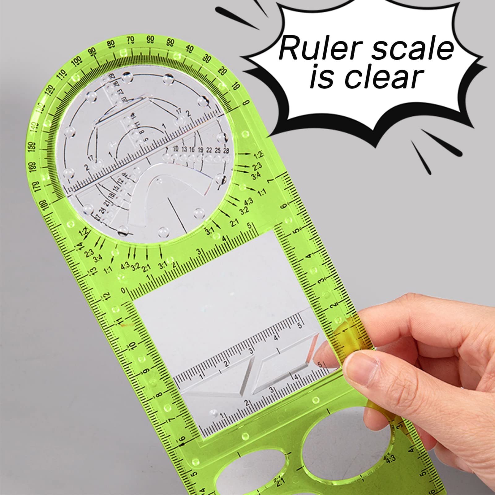 Multifunctional Geometric Ruler Geometric Drawing Template Measuring Tool Drawing Geometric Ruler For School Office Supplies