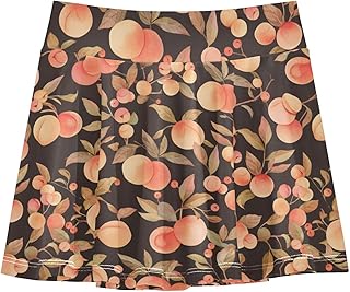 Falda de tenis plisada con pantalones cortos para niñas pequeñas, color negro melocotón