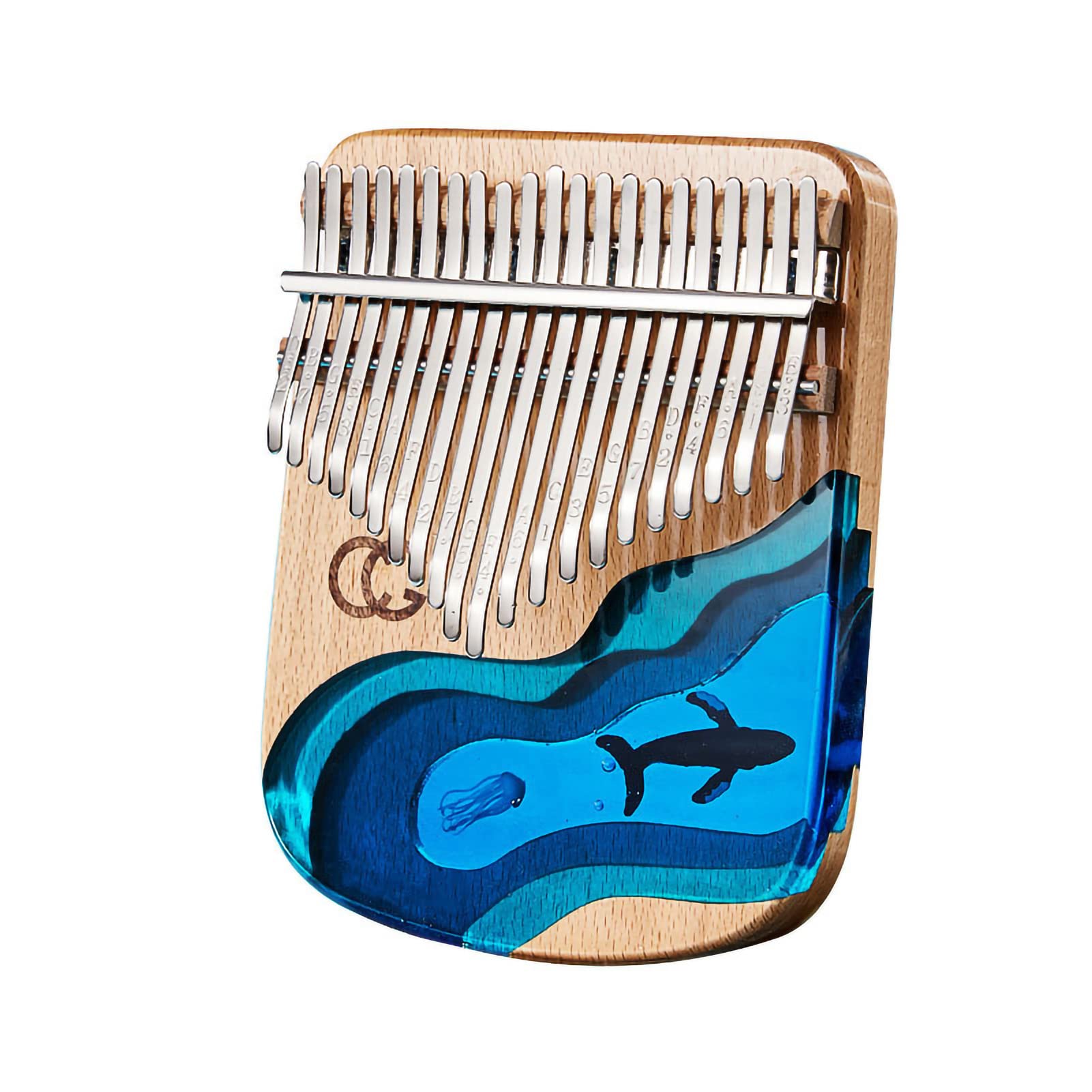 Daumenklavier, Tragbares Daumenklavier Mit Mehreren Tönen, Mini-Harz-Kalimba-Fingerzupfmusikinstrument Für Kinder Und Erwachsene, Musikalische Weihnachtsgeschenke(17 Tonkran)