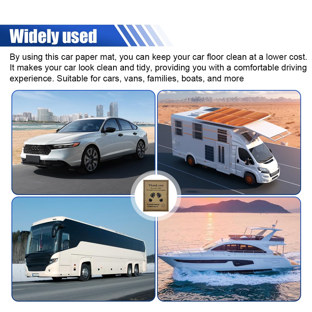 UHANBUT 50PCS Car Kraft Paper Floor Mats 15x19 Inch Waterproof Temporary Vehicle Floor Protective Pads Disposable Automotive Wash — view 6