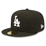 New Era MLB 59FIFTY Team Color Authentic Collection Fitted On Field Game Cap Hat (as1, Numeric, Numeric_7_and_5_eighths, Los Angeles Dodgers Black)