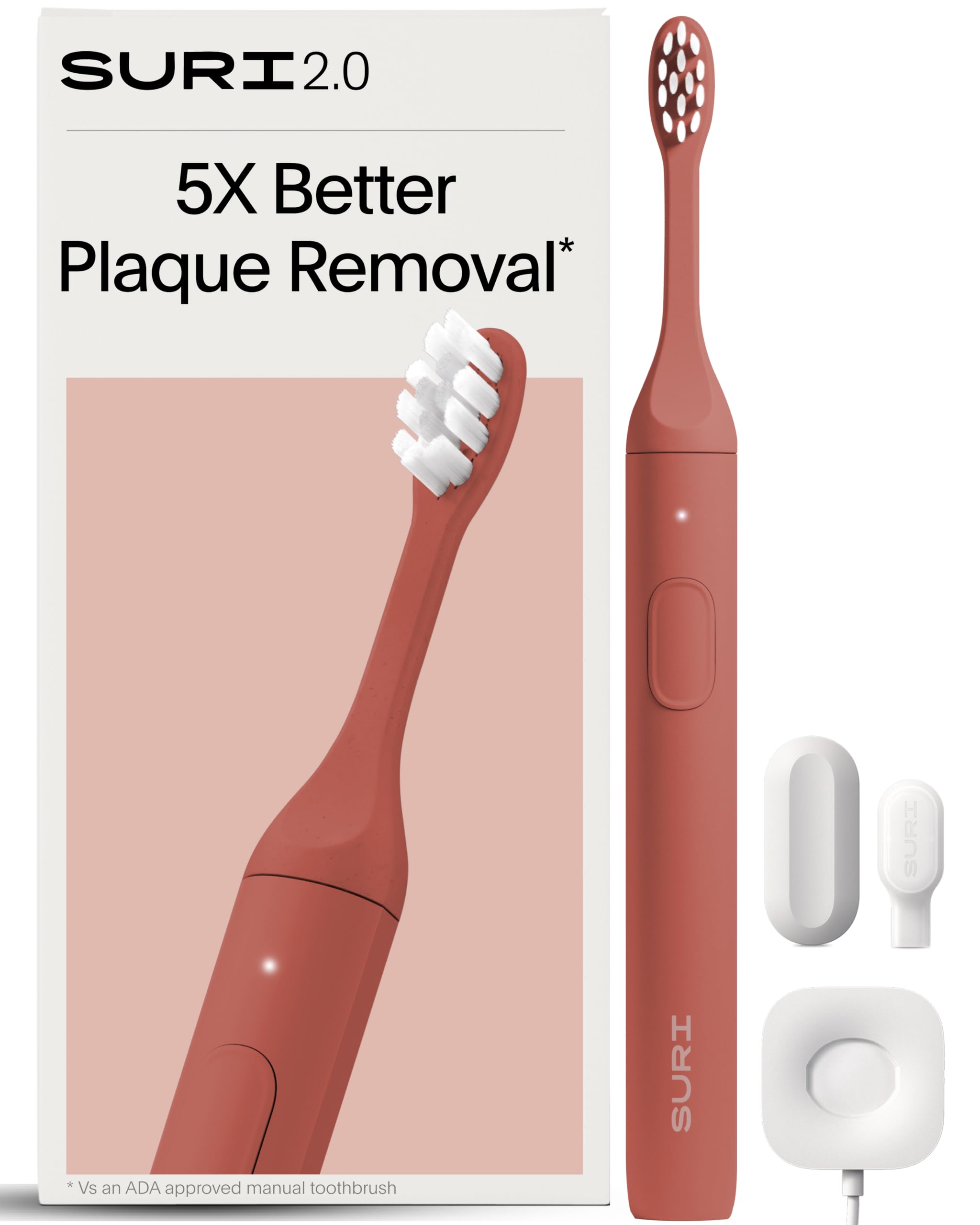 SURI 2.0 Cepillo de dientes eléctrico sónico con sensor de presión | 1 mes + batería | Clasificación número 1 del Reino Unido | Cepillo de dientes eléctrico para adultos | Cepillos de dientes sónicos