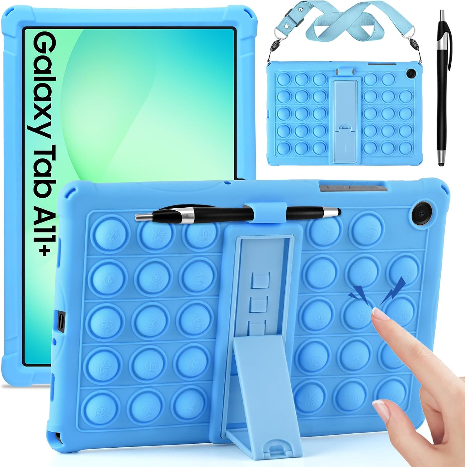 DETUOSI Silicone Case for Samsung Tab A11 Plus 11"/A9+ Plus, Sky Blue