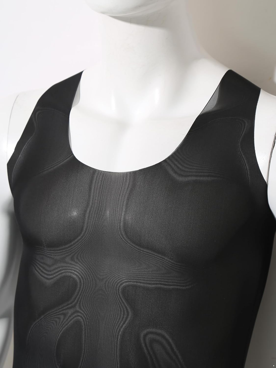 Vxuxlje Mens Sissy See Through Lingerie Outfits Sheer Mesh Tank Top with Bulge Pouch Briefs