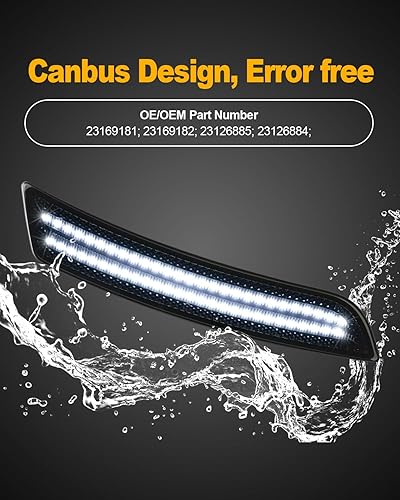 Miniatura 6 de NEIFILES Luces LED blancas con marcador lateral para Chevy Camaro 2016-2023, parachoques delantero y trasero, lámparas ahumadas, lente ahumada,