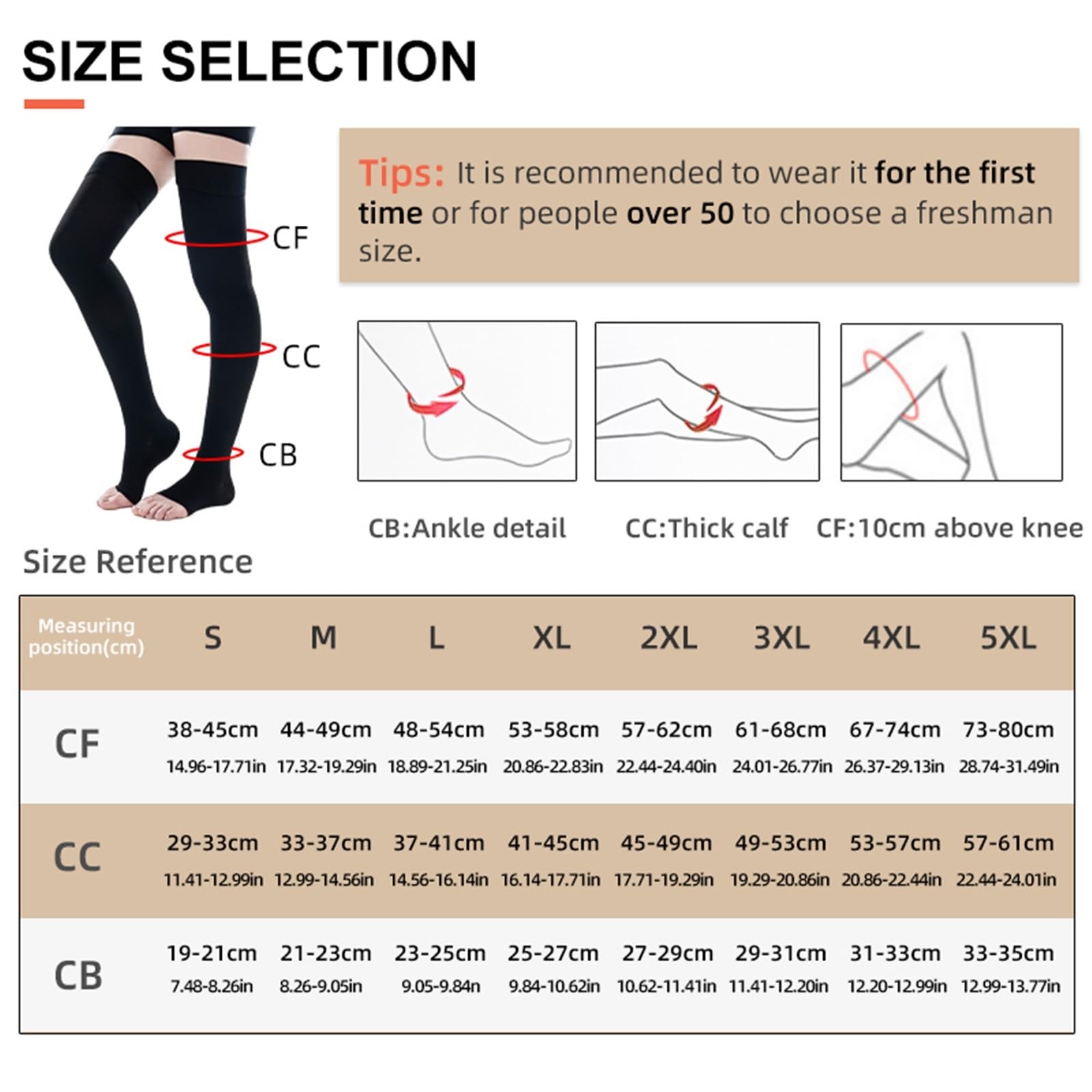Calze a compressione elastiche for allattamento Legbeauty 23-32 mmHg, unisex, classe medica 2, calze a for dormire i piedi per Atletica Corsa