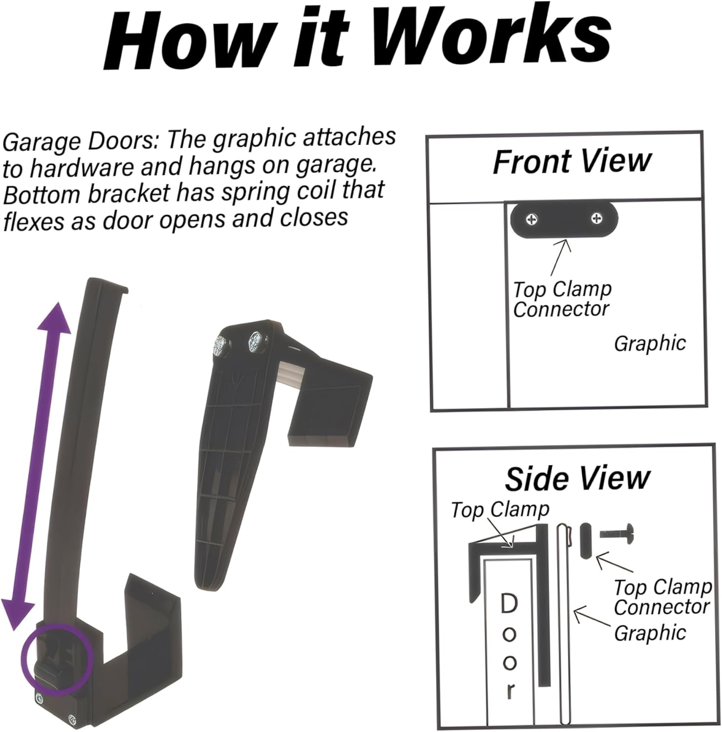 Garage Door Banner Clips 6Pcs Springed Garage Door Banner Clamps with Installation Accessories Nylon Garage Door Banner Installation Clips for Halloween, Christmas Garage Door Banner Clips