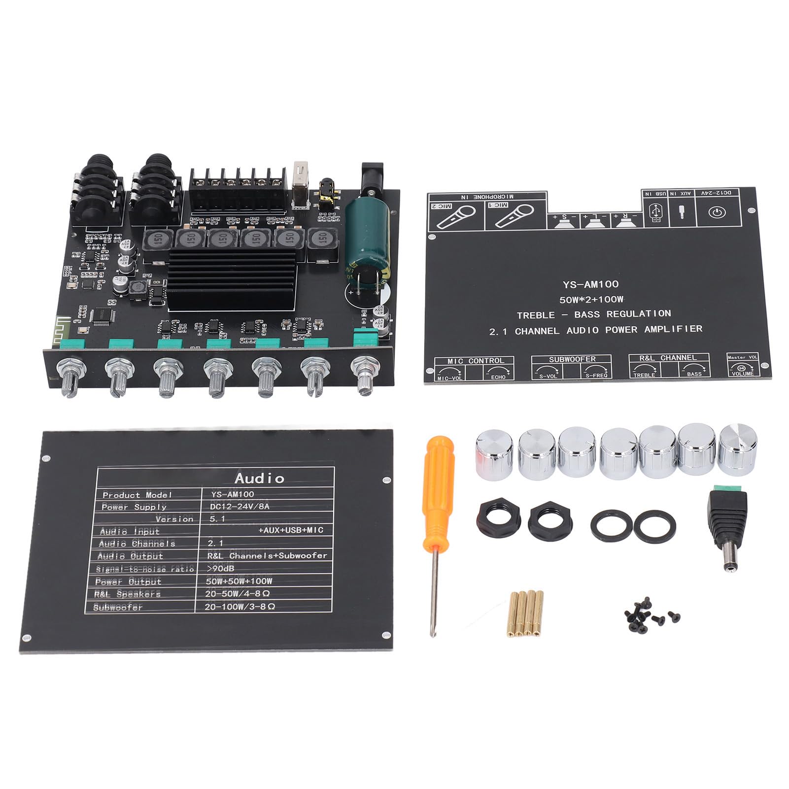 Generic Modulo Amplificatore Bluetooth Ad Alte Prestazioni a 2.1 per gli Appassionati di Musica DC12-24V