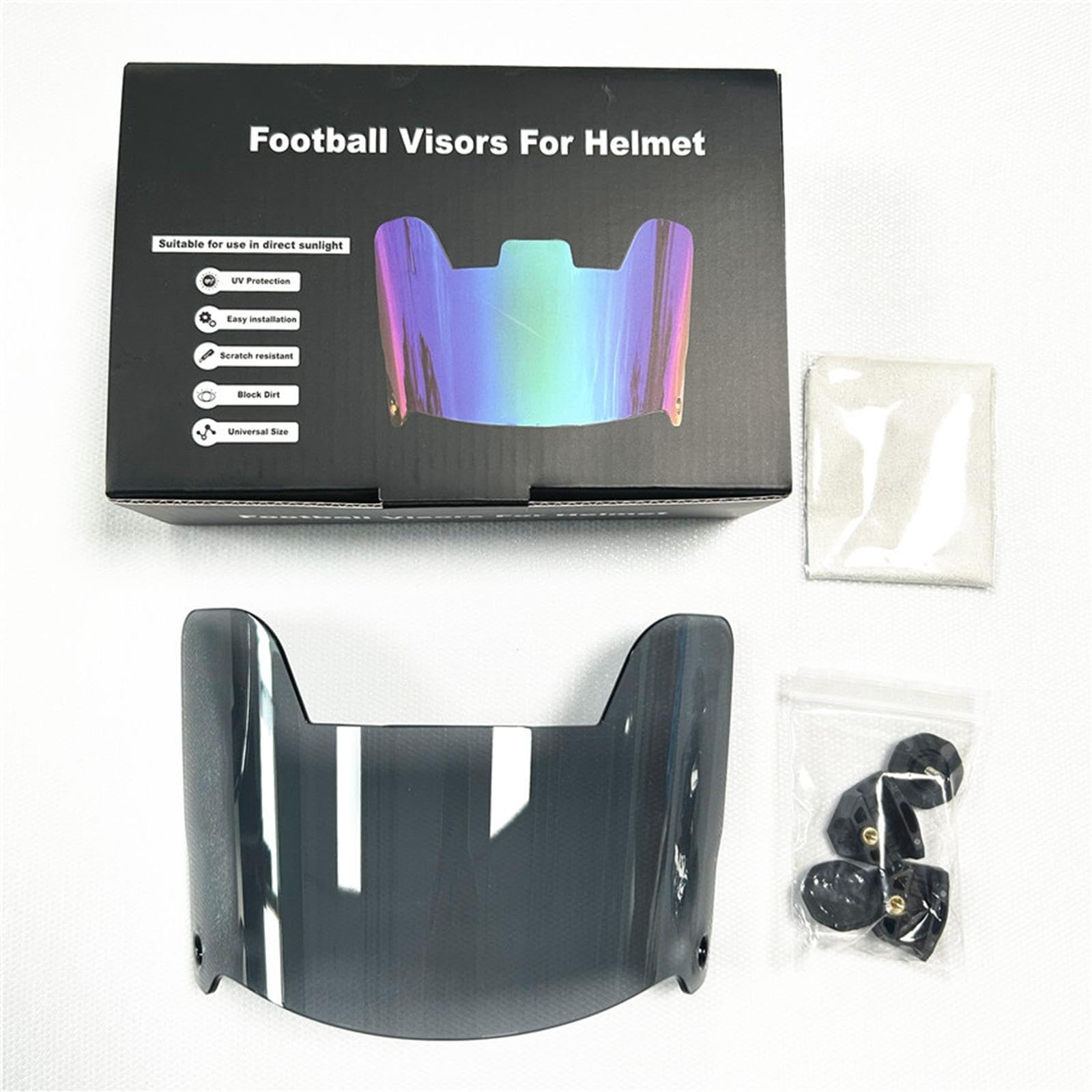 Milageto Football-Visier, Sportbrille, schützt Ihre Augen, Damen und Herren, leicht, Kratzfest, Zubehör für Erwachsene und Jugendliche