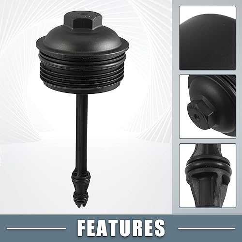 Miniatura 3 de Tapa de la cubierta del filtro de aceite del motor 03L115433C para Audi A4 B8 2.0TDI 2007-2015 Diesel Plástico Negro