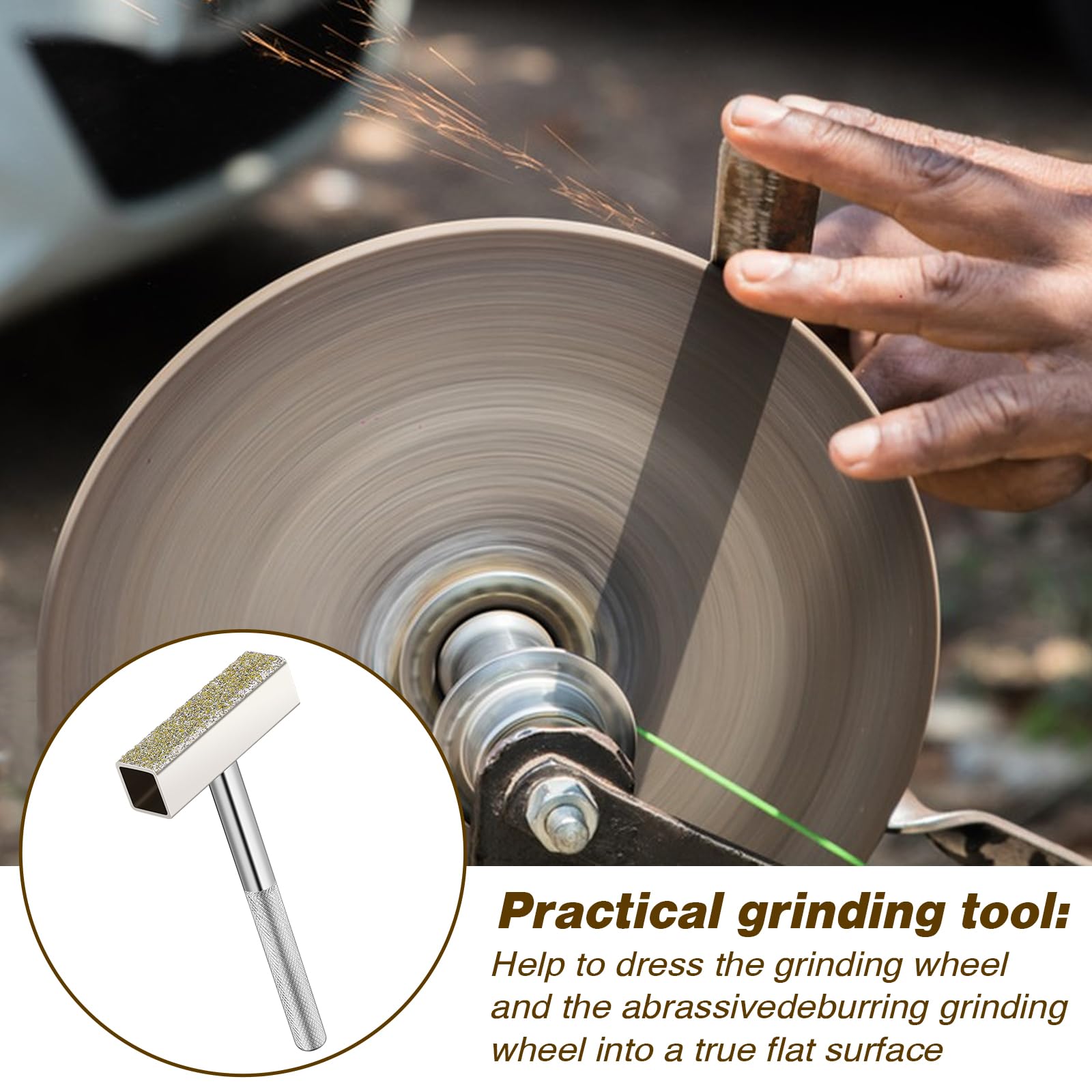 Mozeat Lens 3 Unidades de Piedra de afilar desbrozadora Diamante Disco abrasivo Piedra cómoda 96 x 45 x 13 mm Diamond Stone Dresser Herramienta Herramienta para lijar Discos de desba