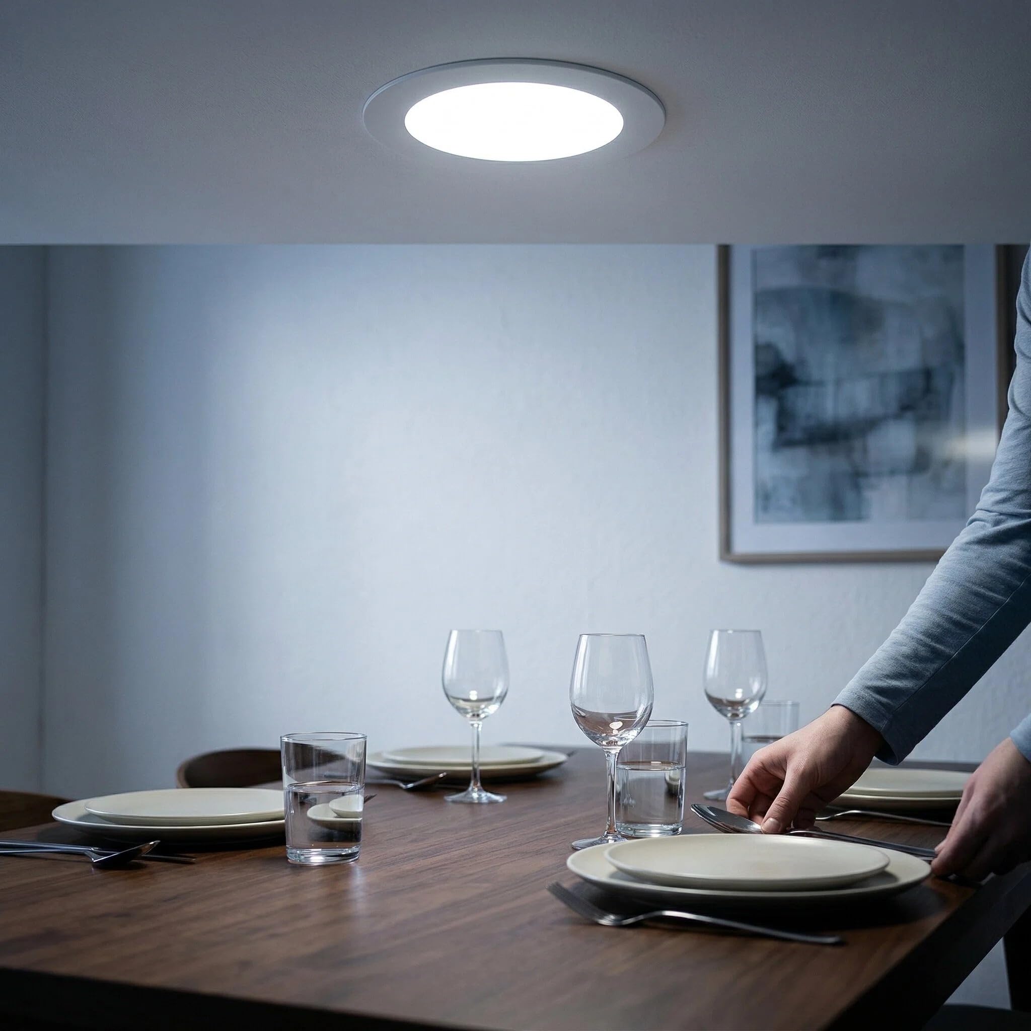 Paquet à 2 Pièces Plafond spot Encastré LED 18W, Ultraminces rond Diamètre 220mm, Blanc Froid 6500K, Lampe Panneau de Plafond