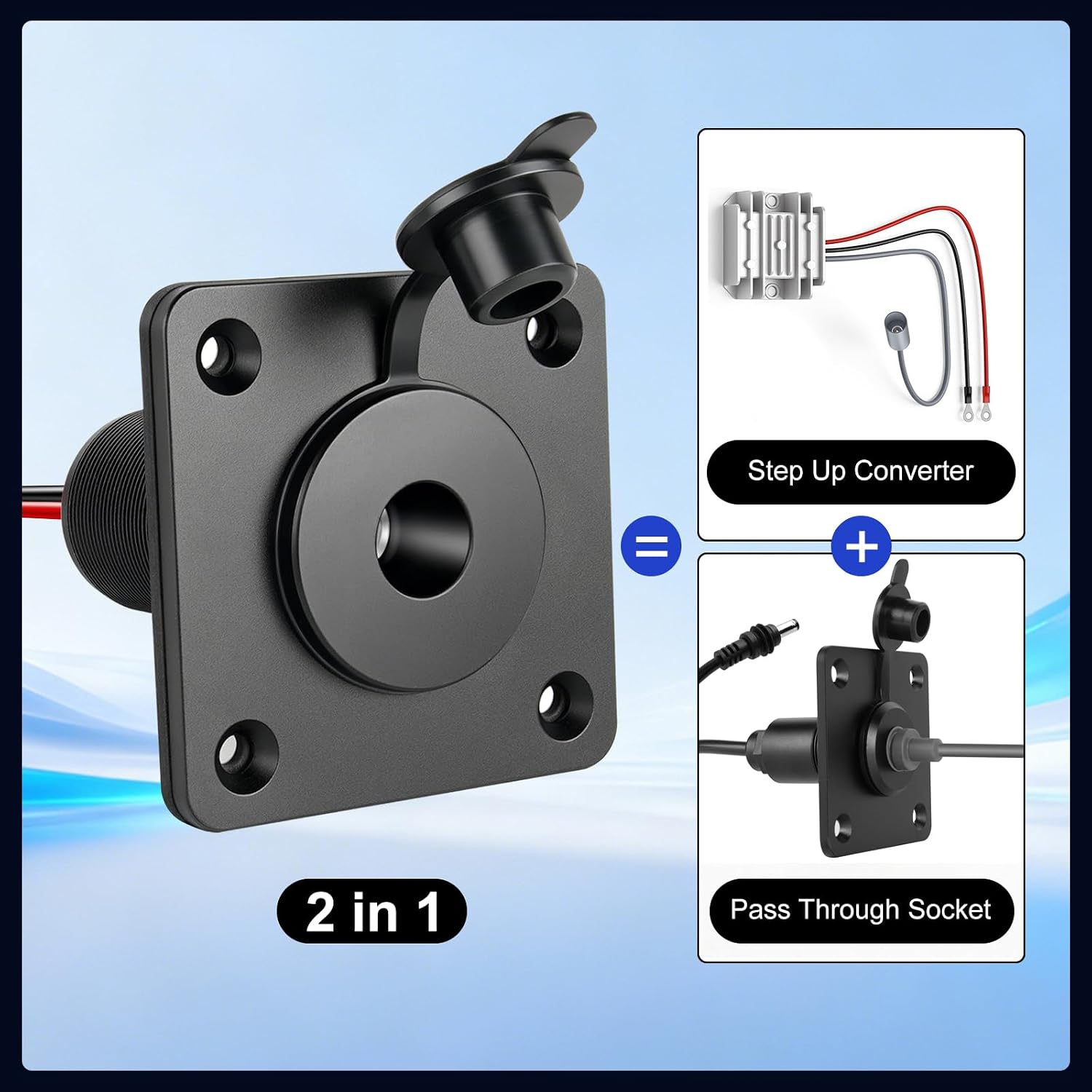 30V Bulkhead Fitting Power Supply for Starlink Mini, Step Up Converter DC 10-28V Boost to 30V, IP68 Waterproof Aluminum Pass Through Socket Connector 12V Adapter for RV Boats Battery Box