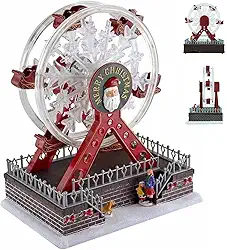 Roda Gigante Natal Natalino Papai Noel Som Movimento LED Cenario Natalino Decoraçao Fim de Ano Festa Comemoraçao