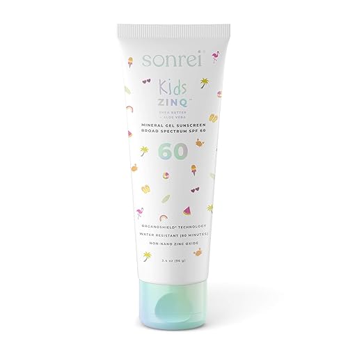 Sonrei Kids Zinq Mineral Face and Body Zinc Gel Athleisure Protector solar SPF 60  3.4 fl oz (paquete de 1)