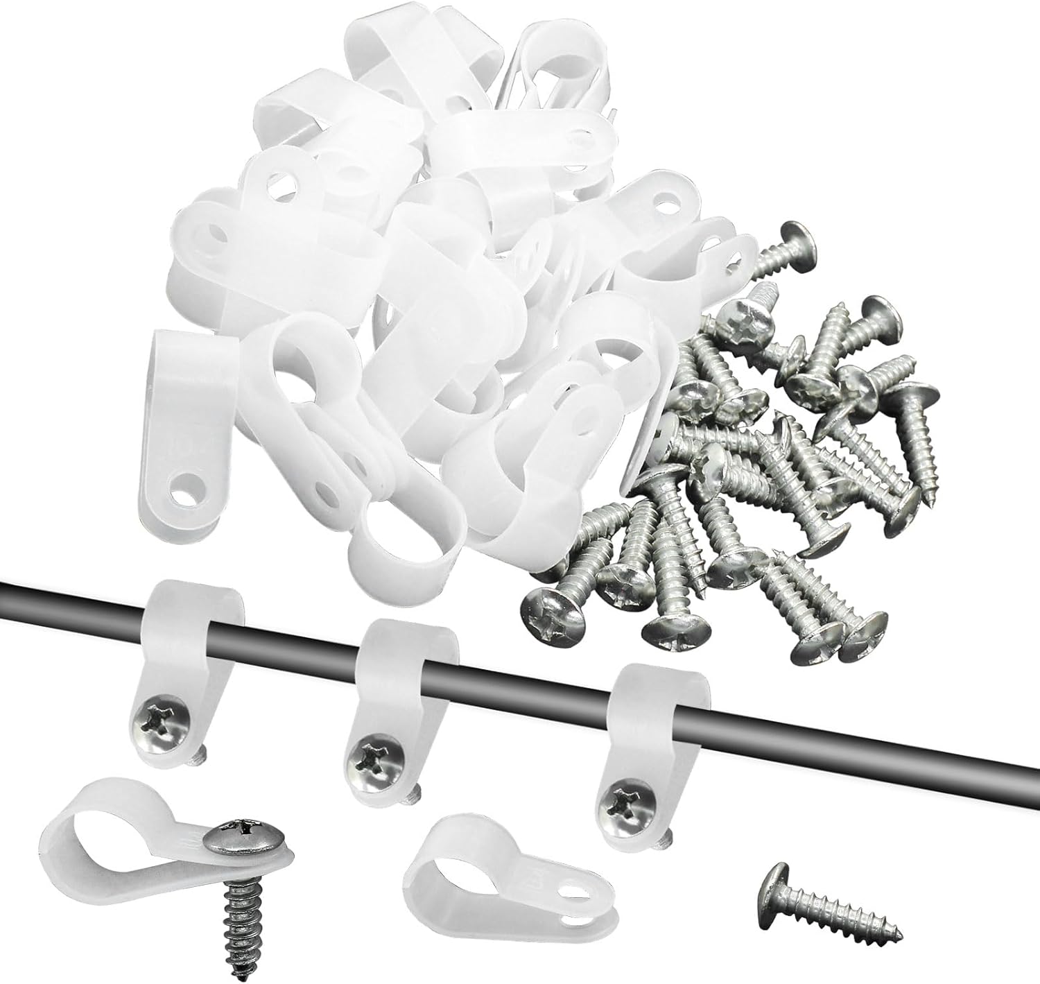 Amazon.com: Waziaqoc 100 Pack 3/8 Inch Rope Light Clips, Nylon R-Style ...