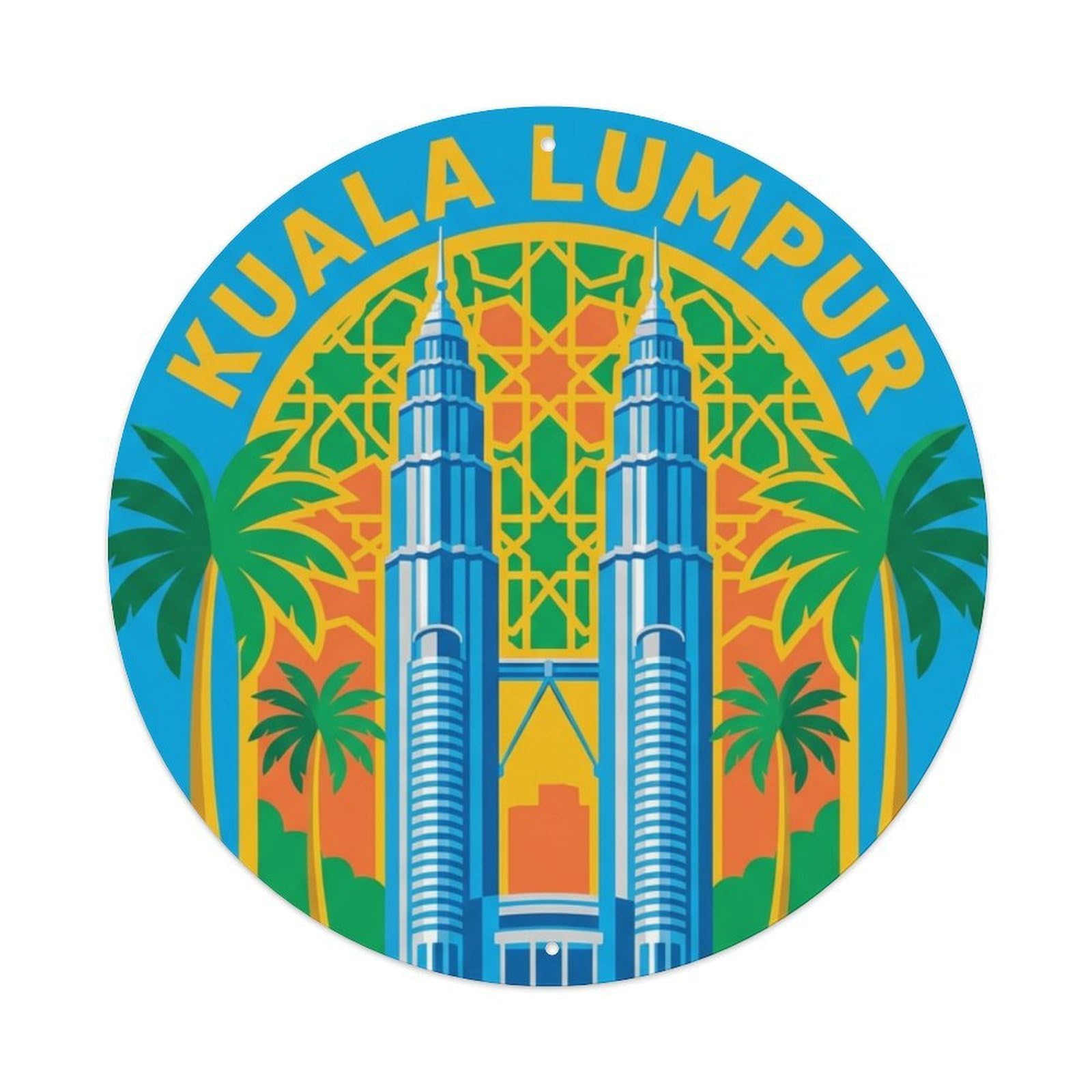 Vintage Travel Malaysia Kuala Lumpur Metal Tin Sign