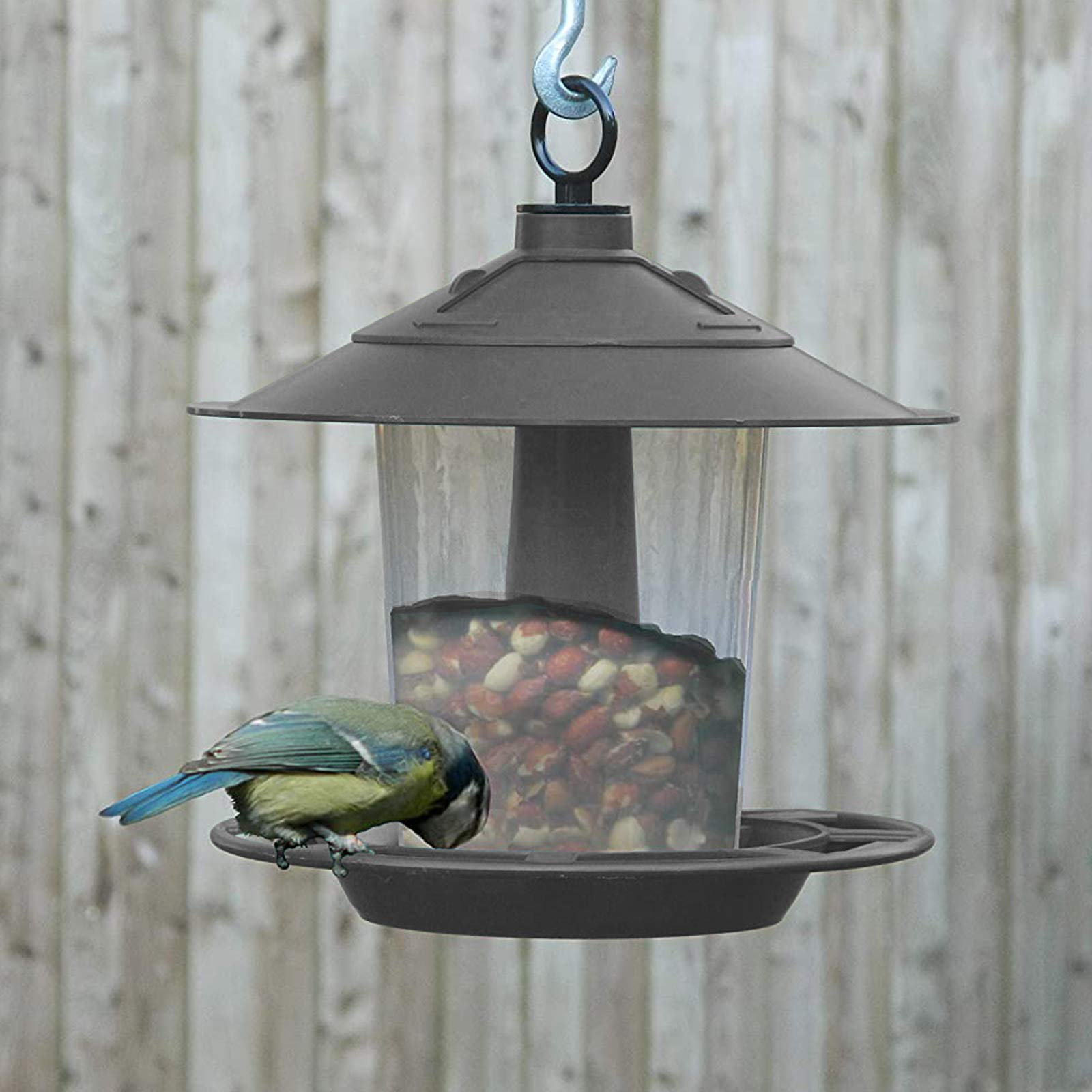 Worth Gardening by Garland Hanging Lantern Bird Seed & Nut Feeder (Grey)
