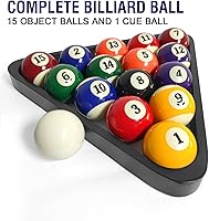 Vista 2 de Juego completo de bolas de billar de 2-1/4 pulgadas, 16 bolas de resina, tamaño y peso reglamentarios, juego completo de bolas de mesa de billar
