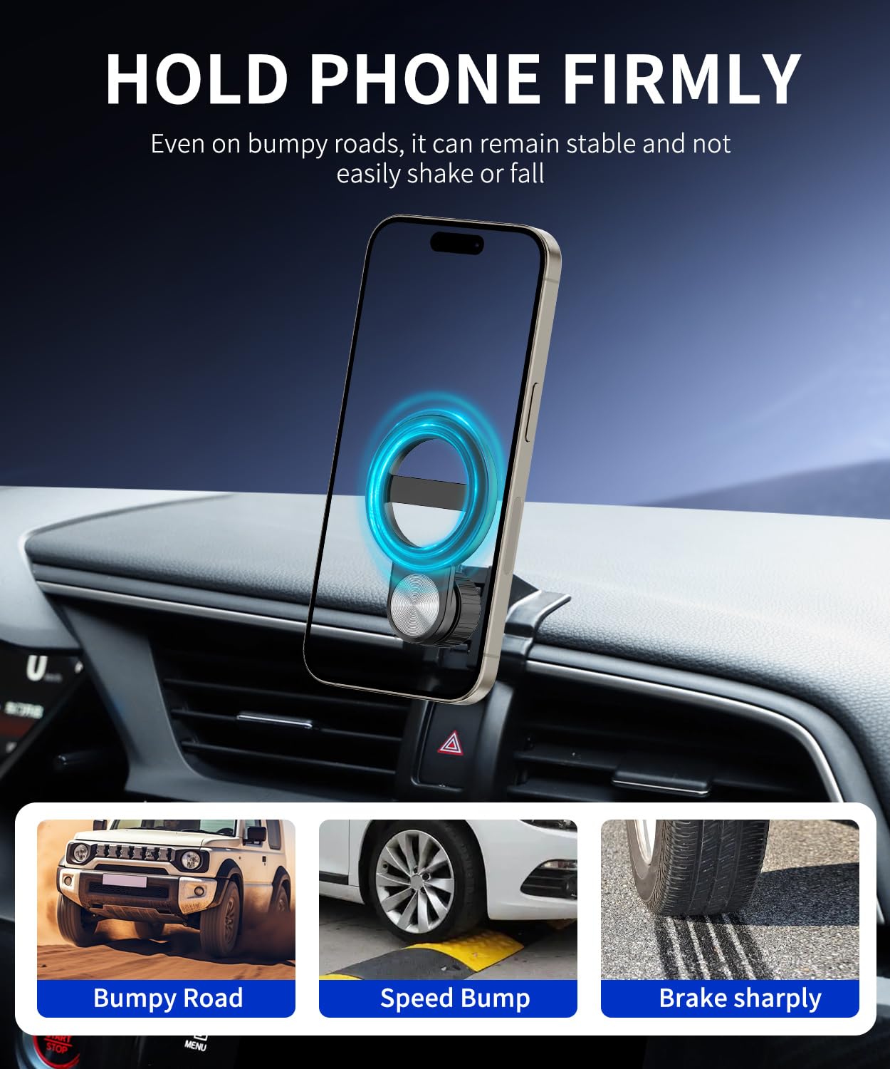 Supporto per telefono da auto per Honda Civic 2016-2021, supporto per telefono cellulare compatibile con MagSafe, rotazione a 360°, mani libere, non influisce sulla bocchetta dell'aria