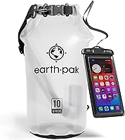 Vista 44 de Earth Pak Bolsa Seca Impermeable - Mochila Impermeable de Cierre Enrollable Superior Mantiene el Equipo Seco para Kayak con Funda Impermeable