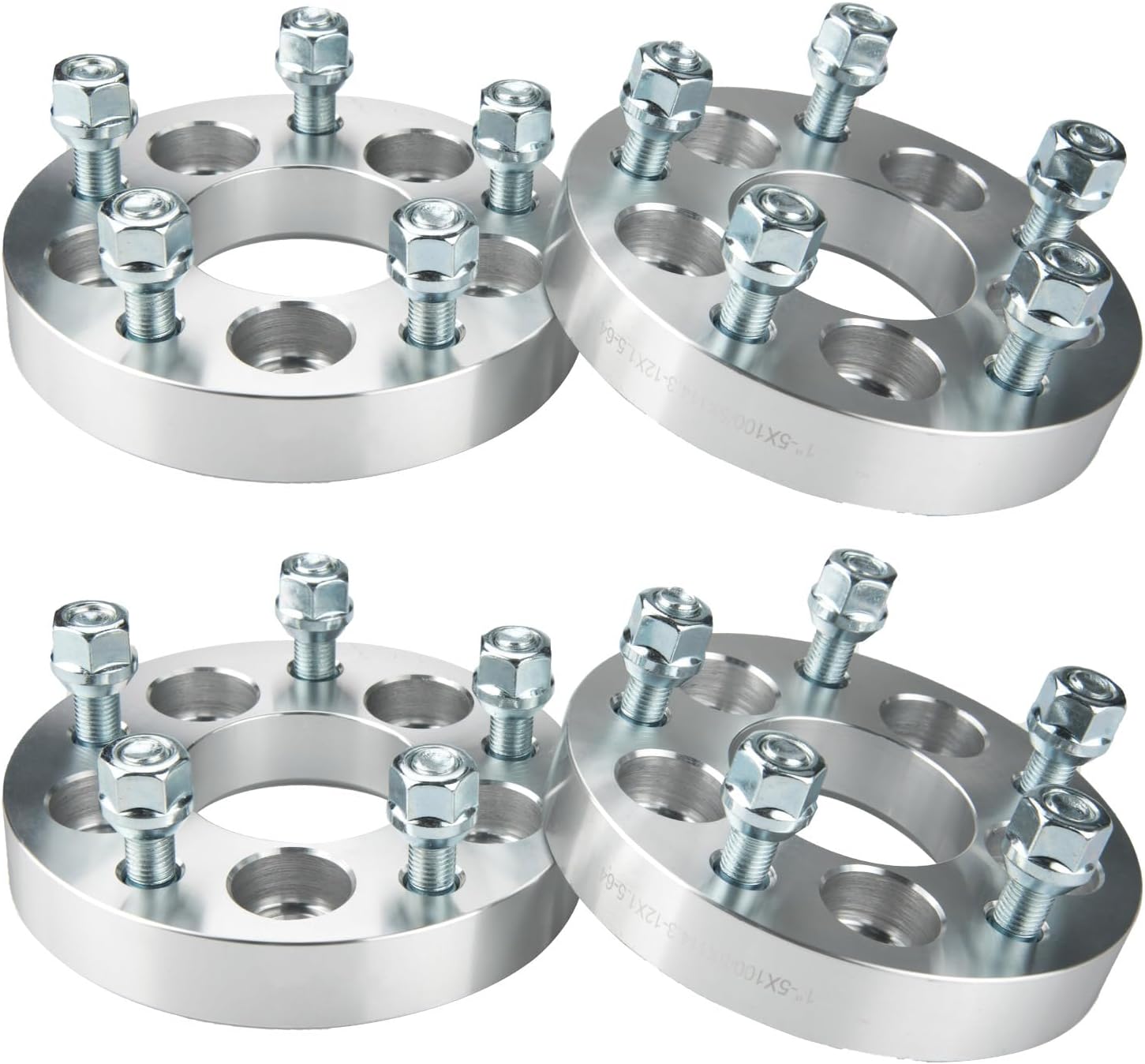 PHILTOP 5x100 to 5x114.3 1" Wheel Adapters for Corolla, 4 Pcs Lug Wheel Adapters (Changes Bolt Pattern) with 64.1mm Hub Bore M12x1.5 Studs fit for Corolla, Forester, Crosstrek, Prius