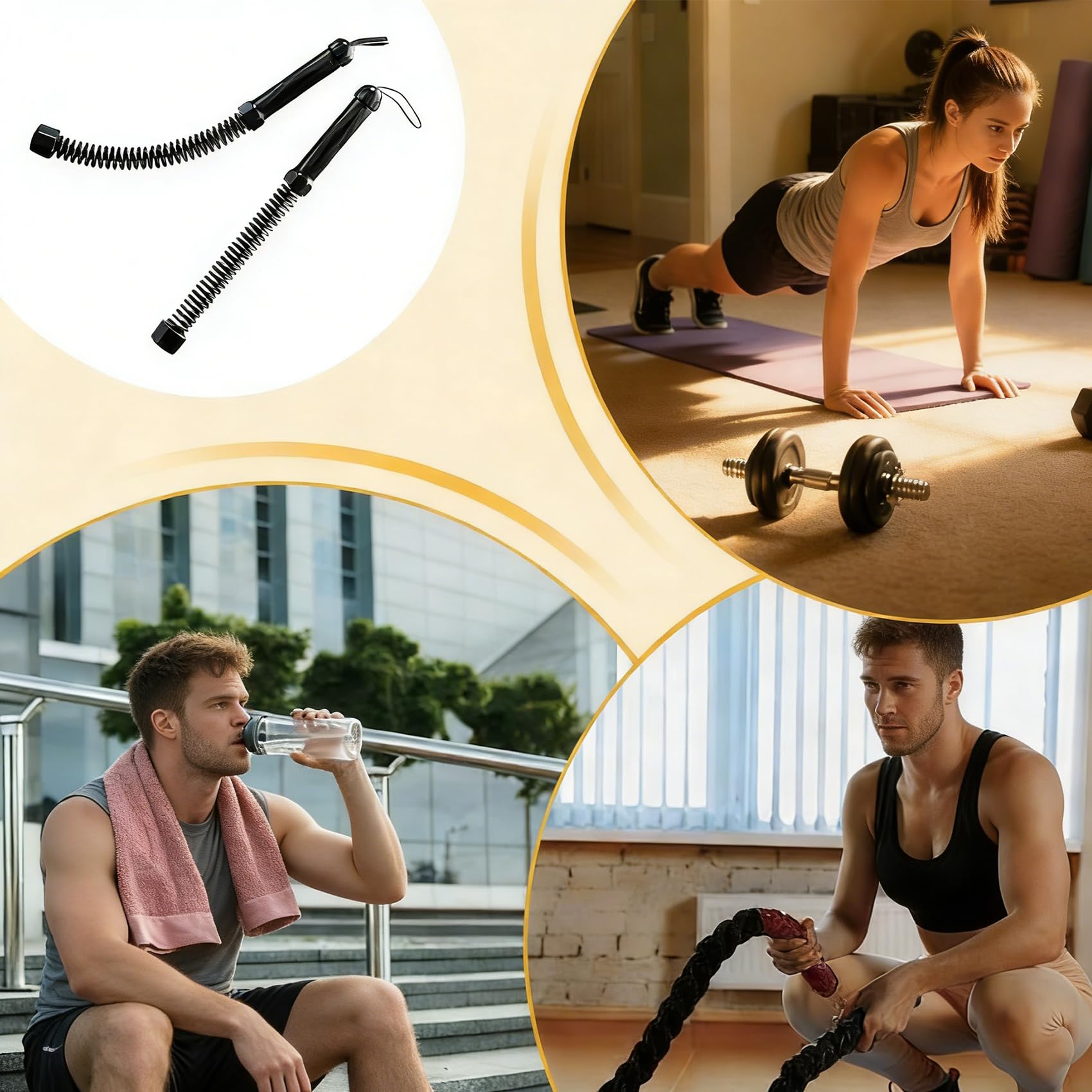 Battle Rope Ohne Seil, Weighted Training Ropes, Lightweight Design, Heavy Rope, Portable Fitness Equipment Cable, for Training at Home Gym