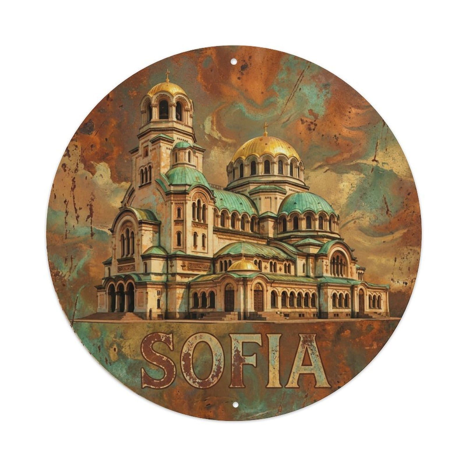 Galvaxio Style Vintage Travel Bulgaria Sofia Metal Tin Sign