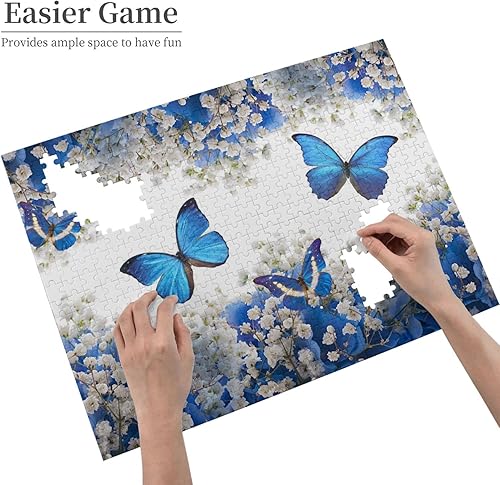 Miniatura 2 de Juego de rompecabezas de 500 piezas para adultos y niños, juegos familiares divertidos desafiantes rompecabezas de flores de mariposa de 20.4 x 15