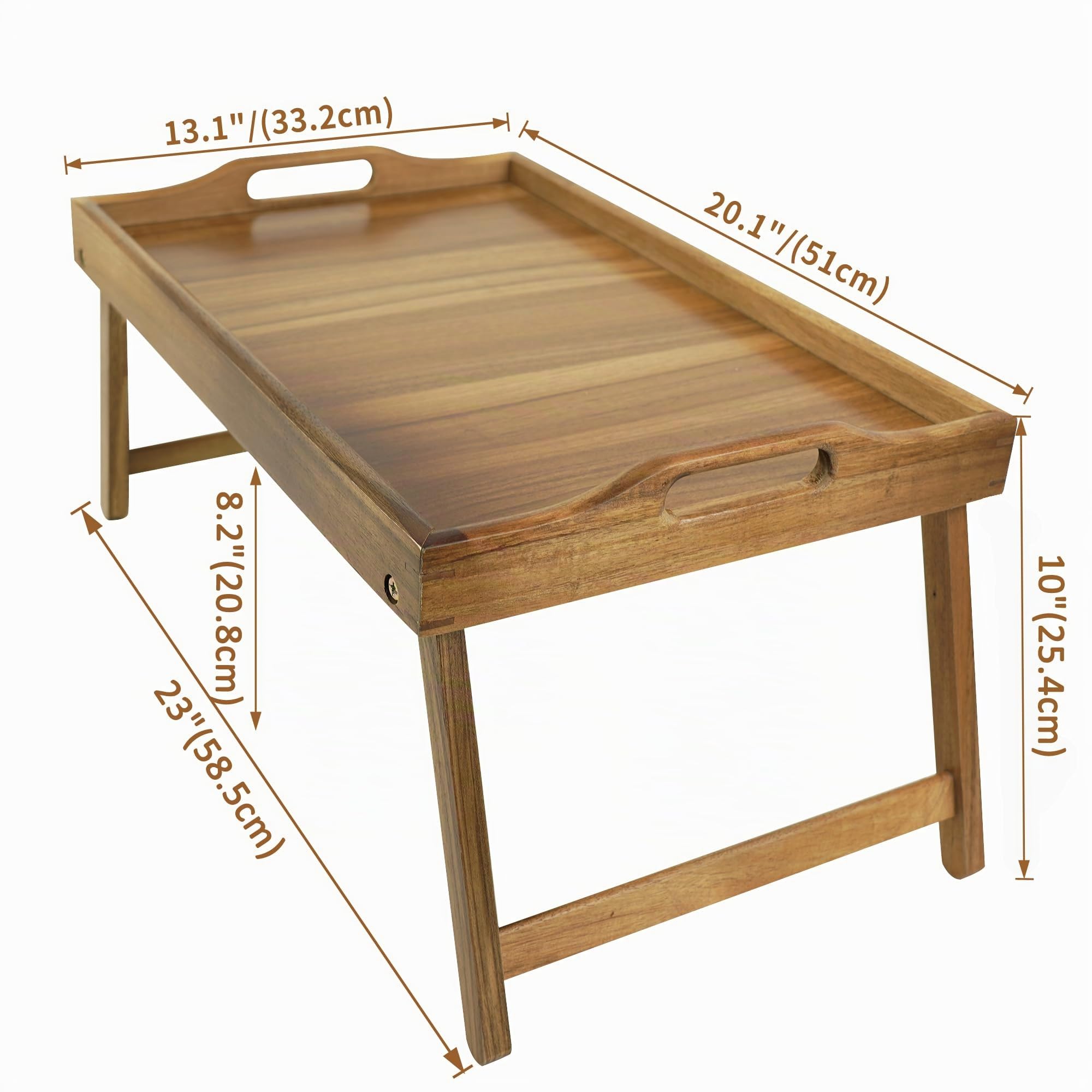 Utoplike Akazienholz Bett Tablett Tisch, großes Frühstückstablett