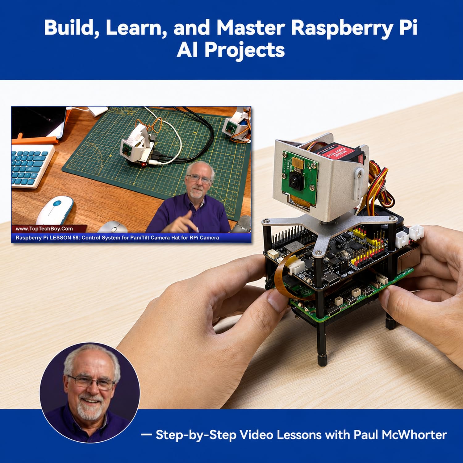 SUNFOUNDER AI Fusion Lab Kit für Raspberry Pi 5/4/3B+/Zero 2w, Multi-LLMs ChatGPT/Gemini/Grok, OpenCV & MediaPipe, Python, Videokurse für angehende Ingenieure