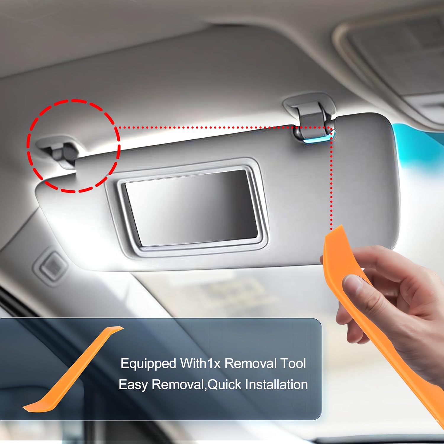Sun Visor Left Driver Side Compatible with 2007 2008 2009 2010 2011 Toyota Camry Without Sunroof Replace 74320-06780-B0, 74320-33B81-B0,Gray