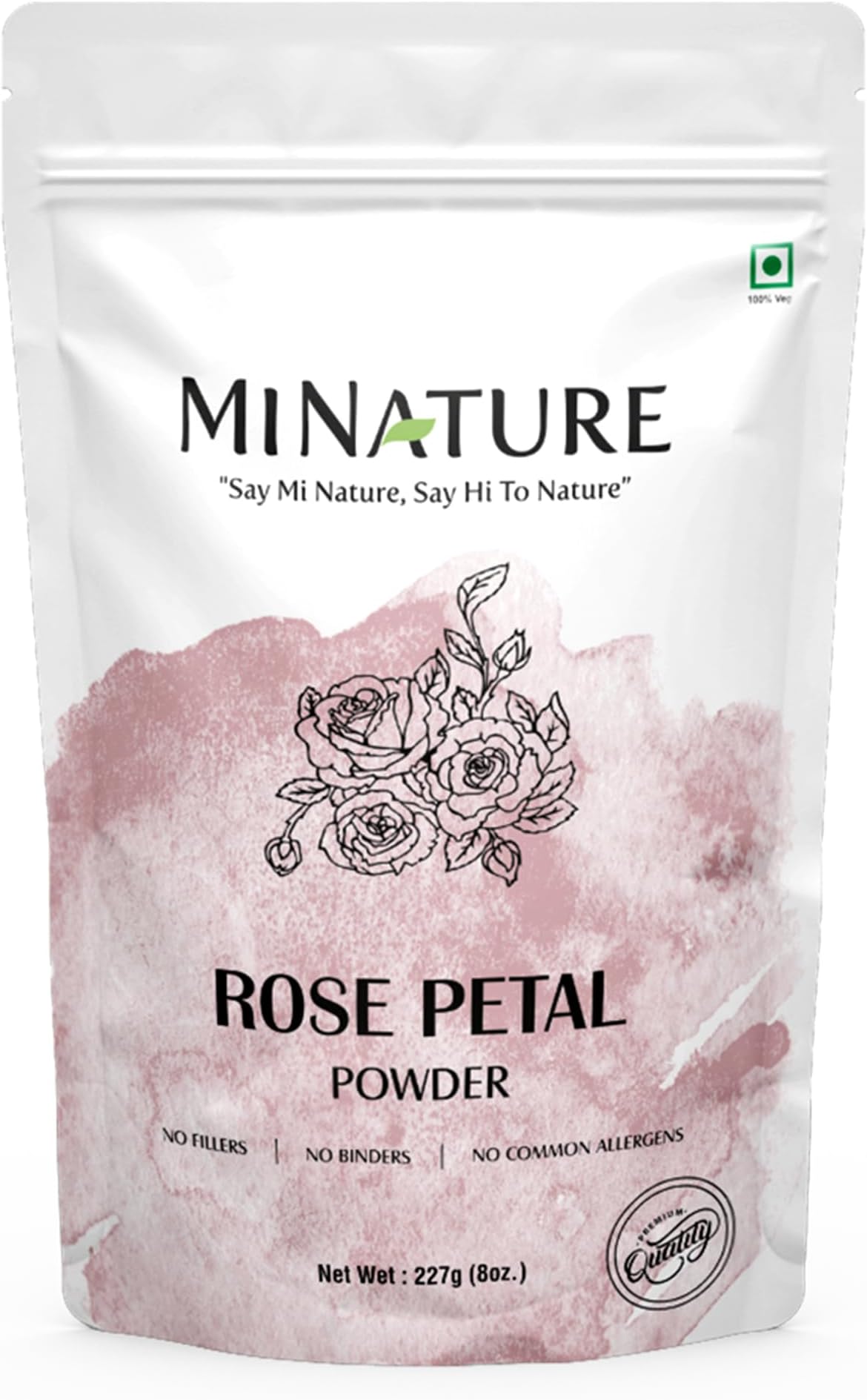 mi nature Rose petal powder, 100% Natural and Pure, Skin care, Chemical free, No added colours, no preservatives, 227 g (8 oz) (0.5 lb)
