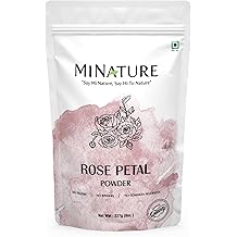 Rose petal powder by mi nature | 227 g (8 oz) (0.5 lb) | 100% Natural and Pure | Skin care | Chemical free | No added colours, no preservatives