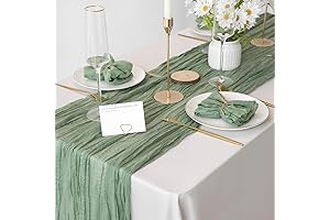 Rustic Sage Green Table Runner and Napkin Sets