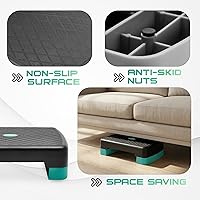 Vista 4 de Yes4All Plataforma de Step de Ejercicio Aeróbico de 18.9" con 2 Elevadores, Stepper de Entrenamiento de Altura Ajustable 3" 5.1" para Gimnasio