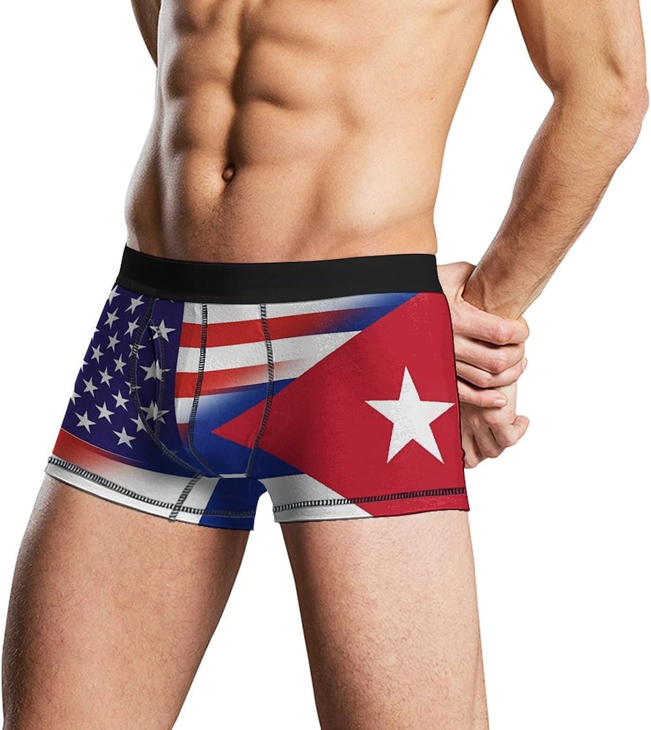 US Cuba Flag Novelty Men's Trunks Soft Breathable Underwear Patterned Stretch Briefs
