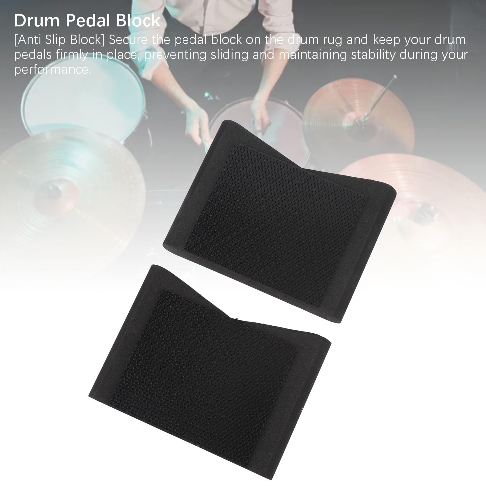 Drum Pedal Block Rutschfest, Nylon Hakenschlaufenverschluss, Weicher EVA-Schaum, für Double Kick Pedal, HiHat Ständer, Keyboard, E-Bass, 2 Stück