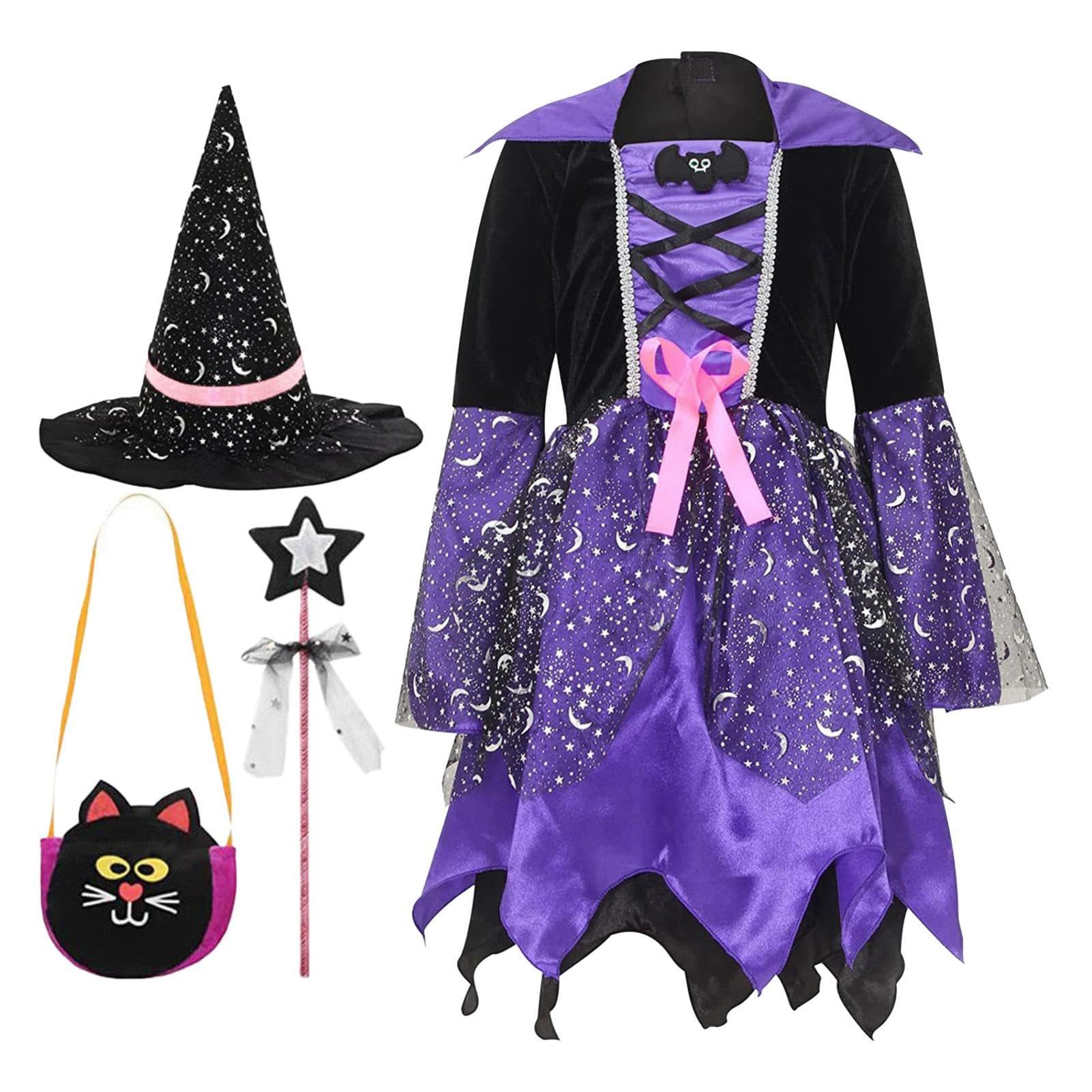 Costume Bimba con Cappello Bacchetta Abito Leggero Illuminato