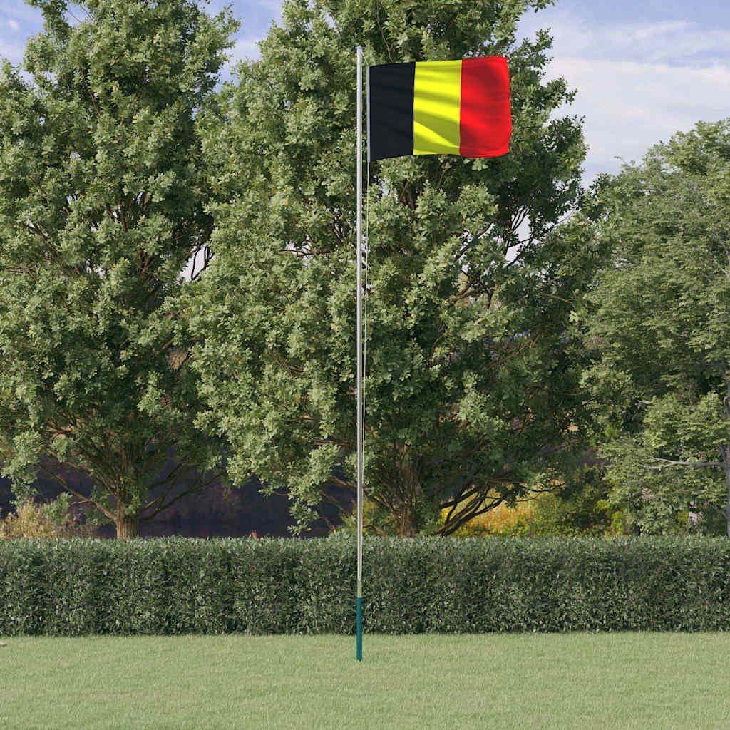 Genérico Mástil y Bandera de Bélgica Aluminio 6,23 m,Casa y jardín,Decoración,Banderas y Mangas de viento-3147087
