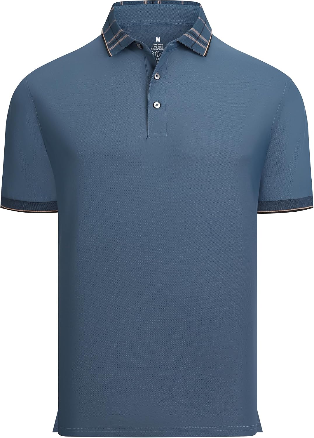 Esabel.C Men's Golf Shirts Pique Short Sleeve Stretch Moisture Wicking Performance Dry Fit Polo Shirts for Men