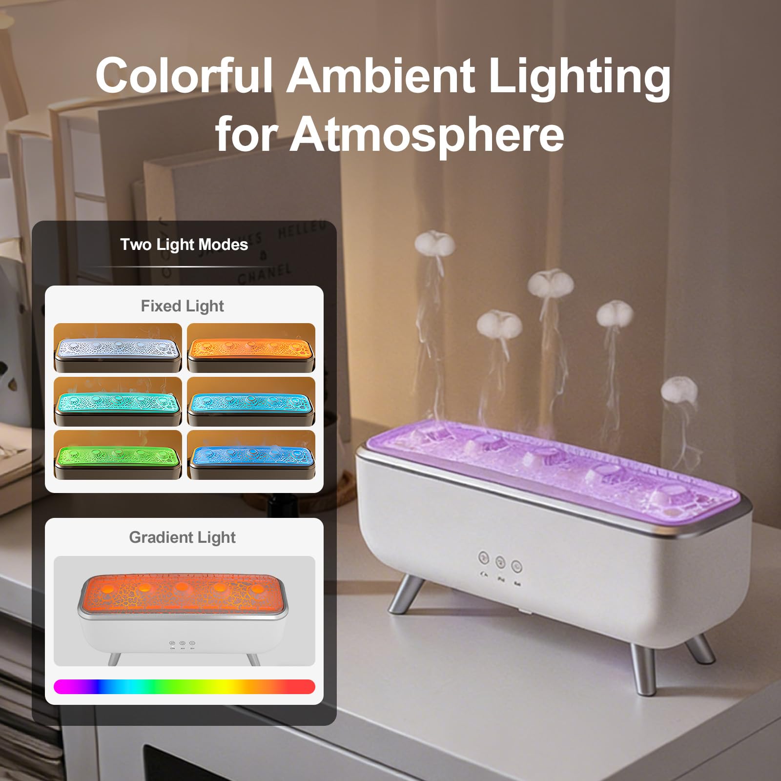 Jellyfish Aroma Diffuser mit Vulkan-Effekt, Quallen-Nebel Tanzt zur Musik