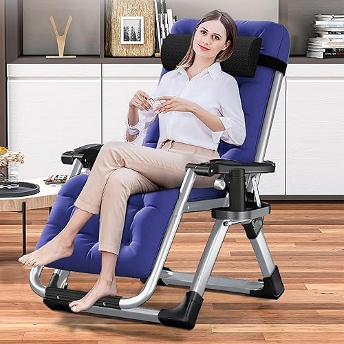 Miniatura 2 de LILYPELLE Silla Zero Gravity, Sillón Reclinable de Césped Premium Plegable Portátil Chaise Lounge con Cojín Desmontable, Reposacabezas y Portavasos,