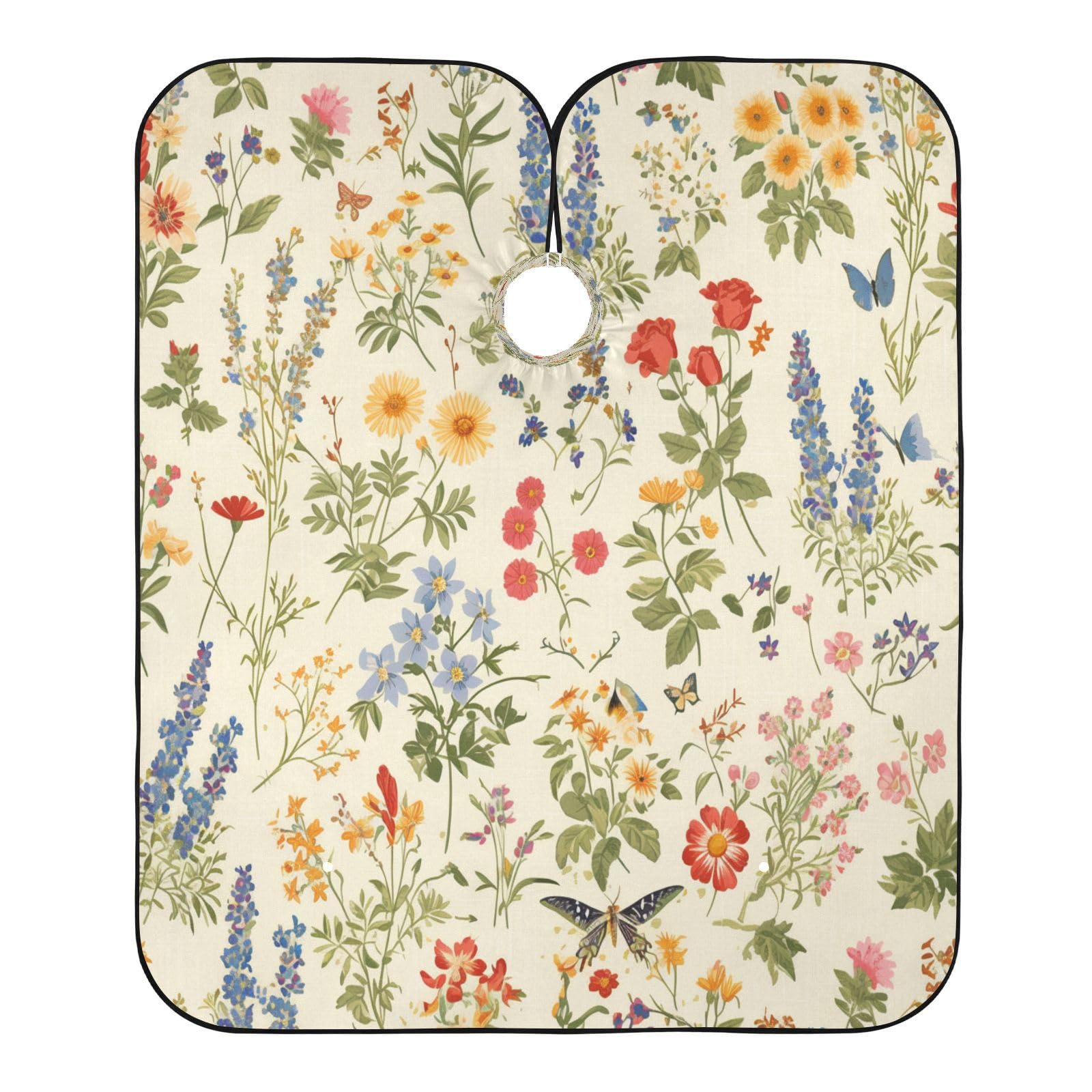 Kigai Colorful Flowers Hair Cutting Cape for Men & Women Waterproof Barber Cape Professional Hairdressing Salon Styling Apron with Adjustable Closure Snap